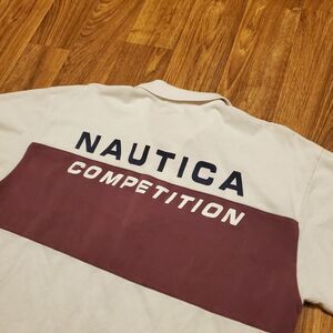 Nautica Men's Casual Button Down Shirt - White and Brown